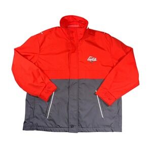 Vintage Coca-Cola Jacket Mens Large Red Gray Riverside Flexbac Made USA 90s